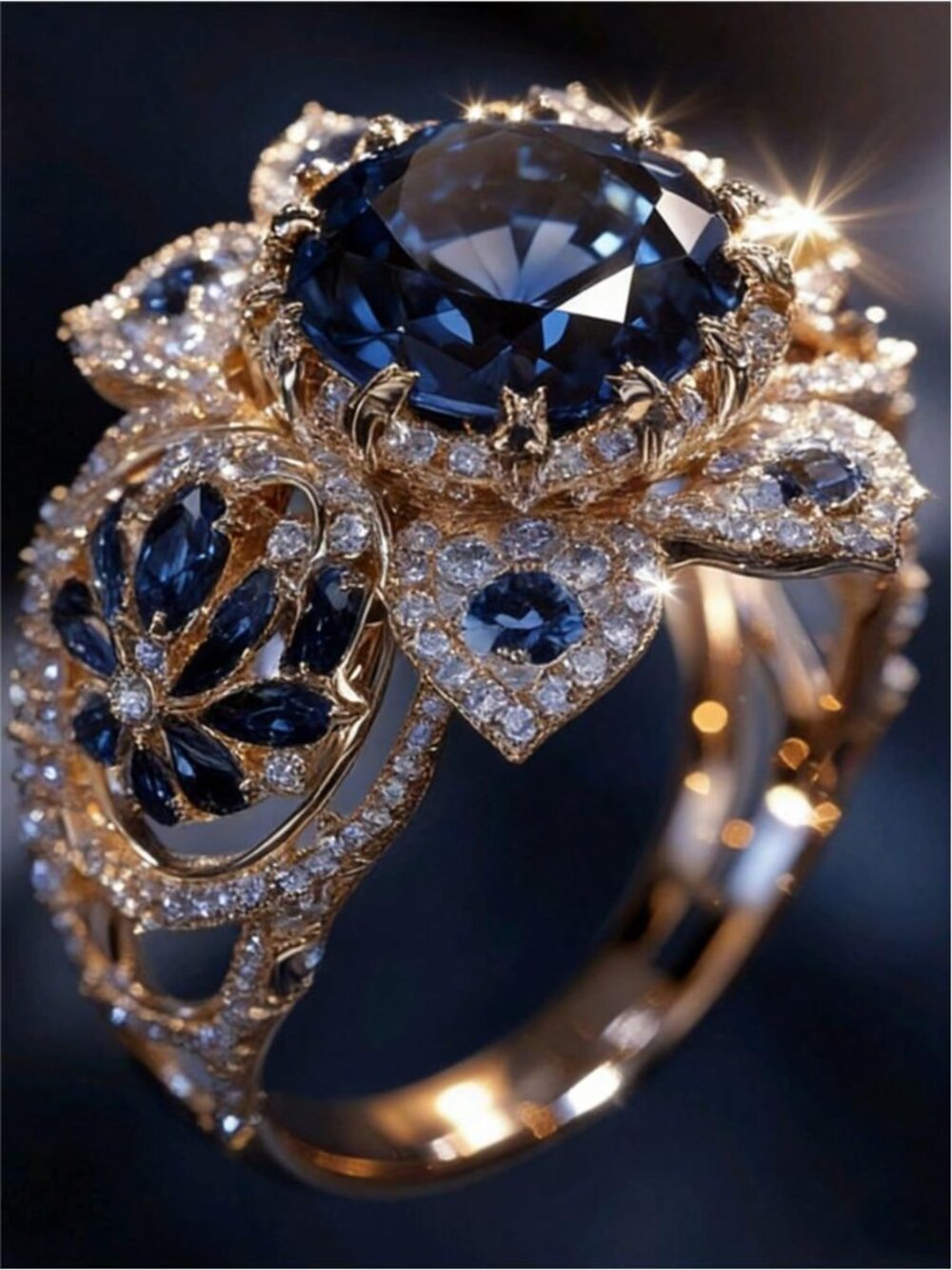 Exquisite Fashion Avant-Garde Exaggerated Large Halo Inlaid Synthetic Zirconia
